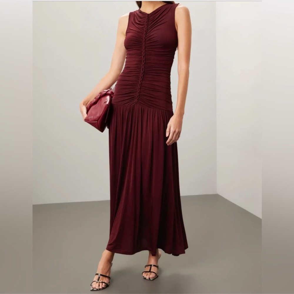 ULLA JOHNSON Flora Midi Dress Amaro Sz M - Picture 1 of 9